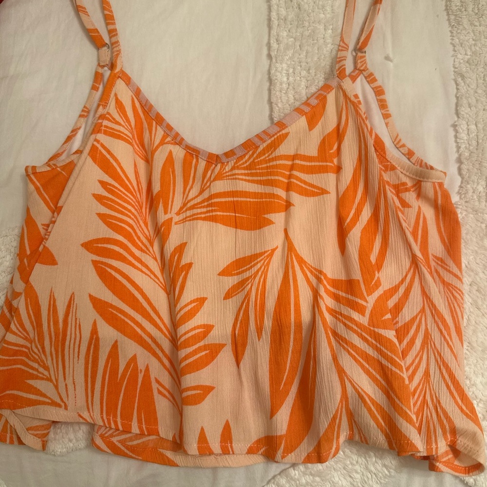 BRAND NEW orange floral crop top